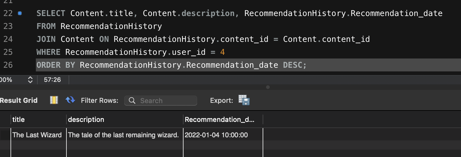 User Recommendations